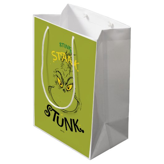 Stink Stank Stunk Mister Grinch Quote Medium Cadeauzakje (Achterkant Gekanteld)