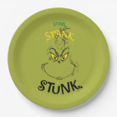 Stink Stank Stunk Mister Grinch Quote Papieren Bordje (Voorkant)