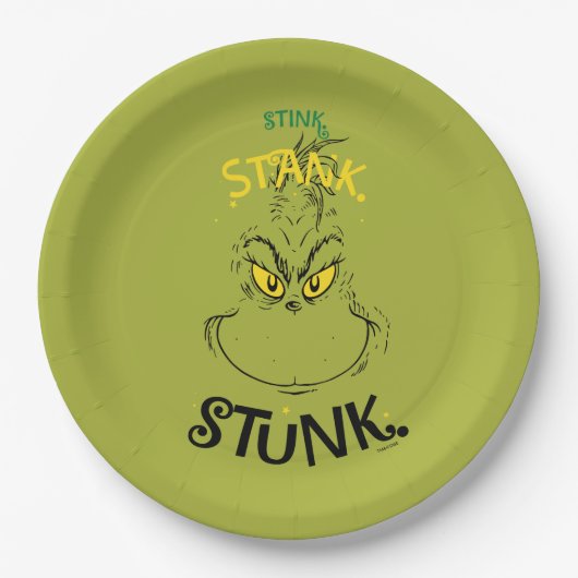 Stink Stank Stunk Mister Grinch Quote Papieren Bordje (Voorkant)