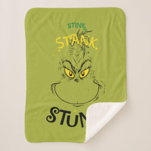 Stink Stank Stunk Mister Grinch Quote Sherpa Deken