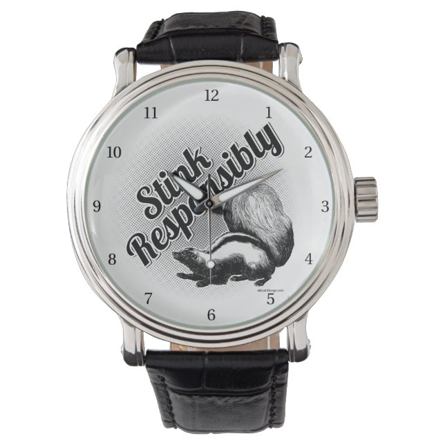 Stink verantwoordelijk polshort Watch Horloge (Voorkant)