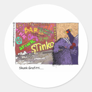 Stinkdier Graffiti Grappige Cartoon Cadeaus & T-sh Ronde Sticker