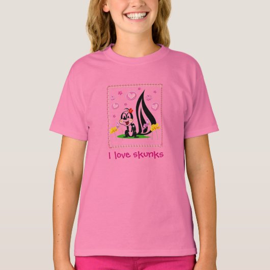 stinkdier, ik hou van stinkdieren t-shirt (Voorkant)