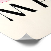 Stinkdier in badkuip kunstprint mid-century roze poster (Hoek)