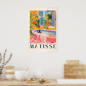 Stinkdier in badkuip kunstprint mid-century roze poster (Keuken)