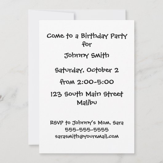 Stinkdier in een skateboard Birthday Invitation Kaart (Achterkant)