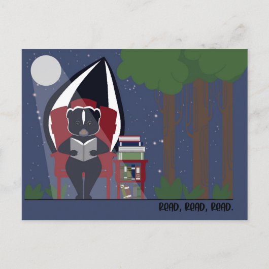 Stinkdier Leest in de Bos Postkaarten Feestdagenkaart (Voorkant)