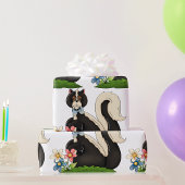 Stinkdier met bloemen cadeaupapier
