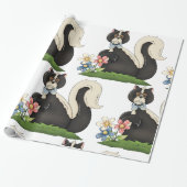 Stinkdier met bloemen cadeaupapier (Uitgerold)