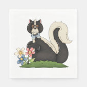Stinkdier Met Bloemen Servet (Voorkant)