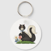 Stinkdier met bloemen sleutelhanger (Achterkant)