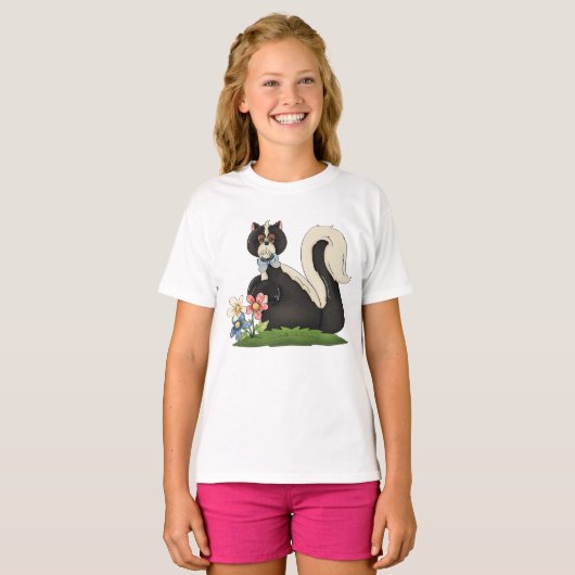 Stinkdier met bloemen t-shirt (Voorkant volledig)