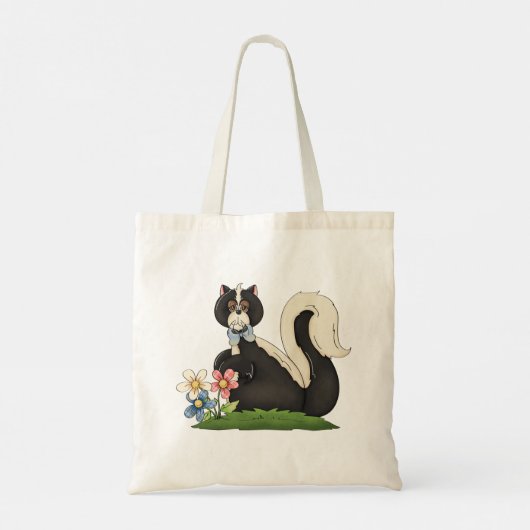 Stinkdier met bloemen tote bag (Achterkant)