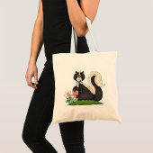 Stinkdier met bloemen tote bag