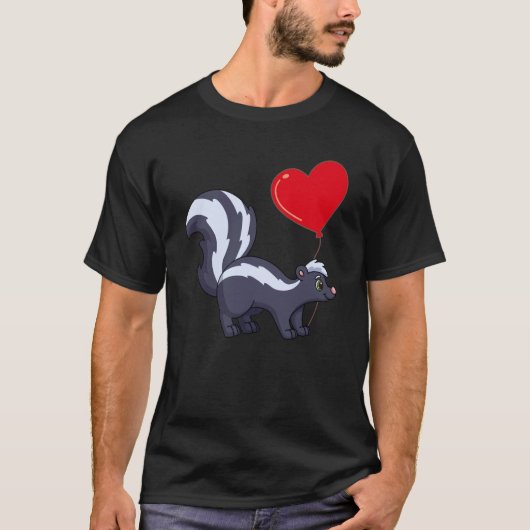 Stinkdier met hartenballon Valentijnsdag Love Boys T-shirt (Voorkant)