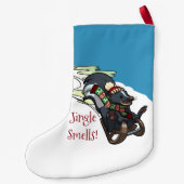 Stinkdier op een gesleed Jingle Smells! kerstCarto Kleine Kerstsok (Achterkant)