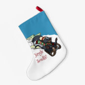 Stinkdier op een gesleed Jingle Smells! kerstCarto Kleine Kerstsok (Achterkant (Hangend))