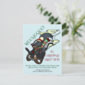 stinkdier op een slee stinkende kerst party Cartoo Kaart (Staand voorkant)