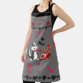 Stinkdier Valentine Dag Cute Hearts Snoep Grijs Schort (Insitu)