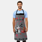 Stinkdier Valentine Dag Cute Hearts Snoep Grijs Schort (Gedragen)