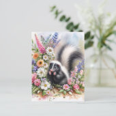 Stinkdier Wilde Bloem Waterverf Kunst Briefkaart (Staand voorkant)