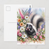 Stinkdier Wilde Bloem Waterverf Kunst Briefkaart (Voorkant / Achterkant)