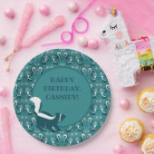 Stinkdieren en bloemen Donkere Blauwgroen Groen, o Papieren Bordje (Feest)