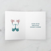 Stinkdieren en bloemen Donkere Blauwgroen groene d Kaart (Binnen)