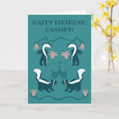 Stinkdieren en bloemen Donkere Blauwgroen groene d Kaart (Gele Bloem)