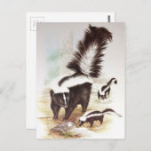 Stinkdieren in de sneeuw briefkaart (Voorkant / Achterkant)