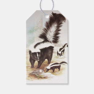 Stinkdieren in de sneeuw cadeaulabel