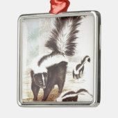 Stinkdieren in de sneeuw metalen ornament (Links)