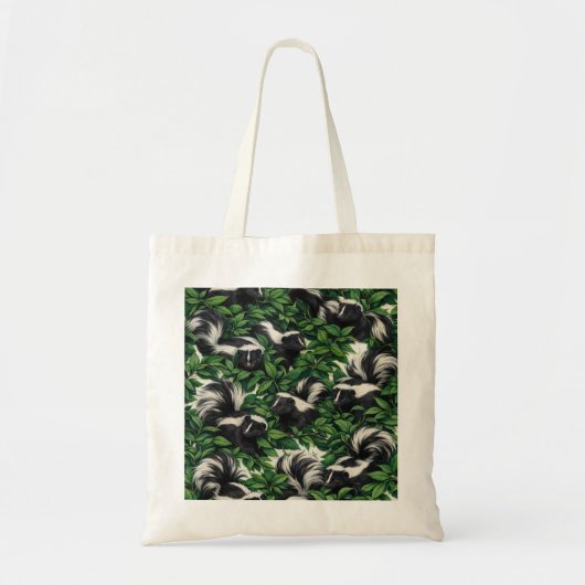 Stinkdieren in groen bladpatroon tote bag (Voorkant)
