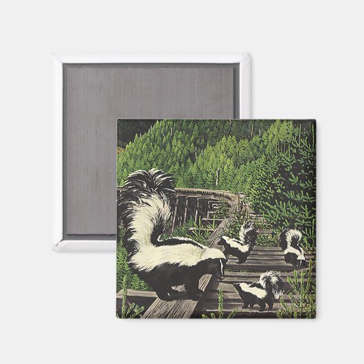  stinkdieren, wilde dieren en boskappen magneet (Voorkant / Achterkant)
