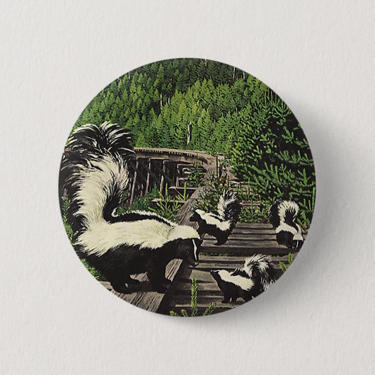 stinkdieren, wilde dieren en boskappen ronde button 5,7 cm (Voorkant)