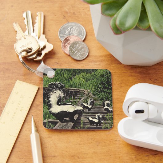  stinkdieren, wilde dieren en boskappen sleutelhanger (Bureau)