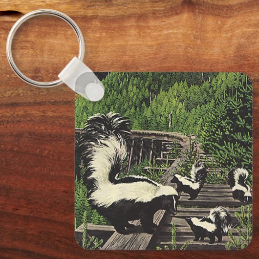 stinkdieren, wilde dieren en boskappen sleutelhanger (Voorkant)