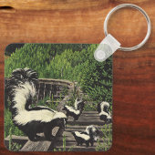  stinkdieren, wilde dieren en boskappen sleutelhanger (Achterkant)