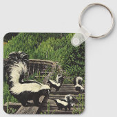  stinkdieren, wilde dieren en boskappen sleutelhanger (Achterkant)