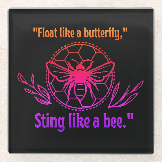 STINKEN ALS EEN BIJENQUOTE GLAZEN ONDERZETTER (Voorkant)