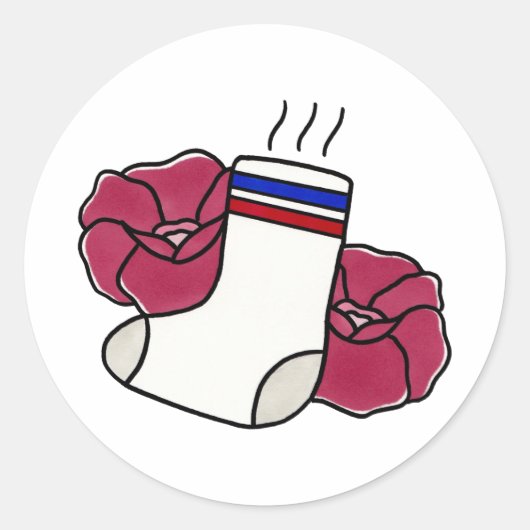 Stinkend // Sock Stickers. Ronde Sticker (Voorkant)