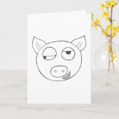 Stinkeye varken verjaardagskaart kaart (Gele Bloem)