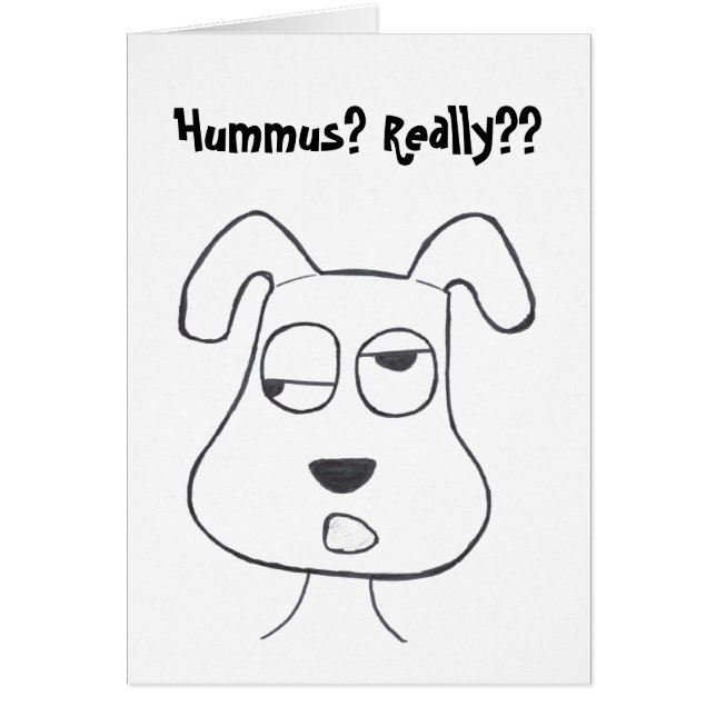 Stinkeyhond en hummus-kaart (Voorkant)