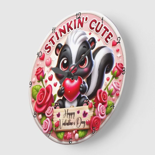 Stinkin Cute Skunk Valentine Grote Klok (Hoek)