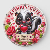 Stinkin Cute Skunk Valentine Grote Klok (Voorkant)