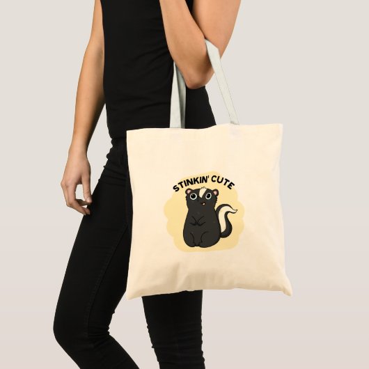 Stinkin Funny Schattige Skunk Pun Tote Bag (Voorkant (product))