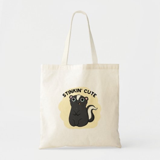 Stinkin Funny Schattige Skunk Pun Tote Bag (Voorkant)