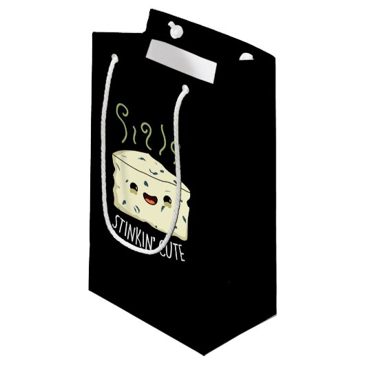 Stinkin Schattige Funny Cheese Pun Dark BG Klein Cadeauzakje (Voorkant Gekanteld)