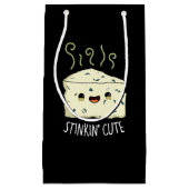 Stinkin Schattige Funny Cheese Pun Dark BG Klein Cadeauzakje (Voorkant)