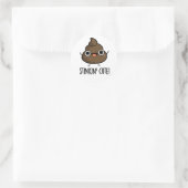 Stinkin Schattige Funny Poo Pun Ronde Sticker (Tas)